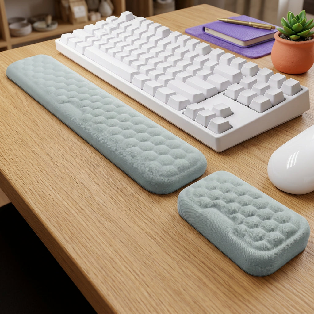 Reposamuñecas Ergonómico Memory Foam | Kit Teclado y Ratón